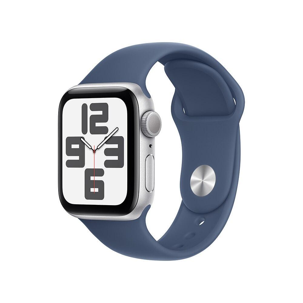 Apple Watch SE GPS • Caixa prateada de alumínio – 40 mm • Pulseira esportiva denim – M/G - 1