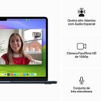 Apple MacBook Air 13", M3, CPU de 8 núcleos, GPU de 8 núcleos, 16GB RAM, 256GB SSD- Meia-noite - 6