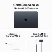 Apple MacBook Air 13", M3, CPU de 8 núcleos, GPU de 8 núcleos, 16GB RAM, 256GB SSD- Meia-noite - 9