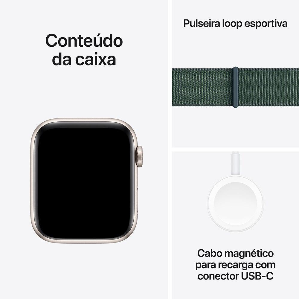 Apple Watch SE GPS • Caixa estelar de alumínio – 44 mm • Pulseira loop esportiva verde-lago - 7