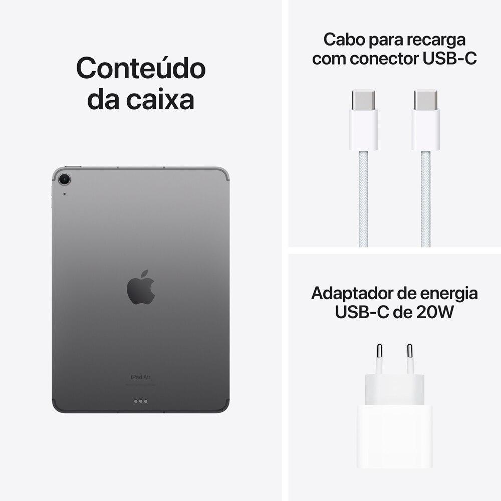 iPad Air 11" M2, 6ª geração, Wi-Fi + Cellular, 1TB - Cinza-espacial - 10