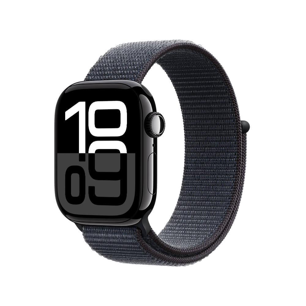 Apple Watch Series 10 GPS • Caixa preta brilhante de alumínio – 42 mm • Pulseira loop esportiva tinto - 1
