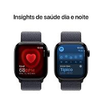 Apple Watch Series 10 GPS • Caixa preta brilhante de alumínio – 42 mm • Pulseira loop esportiva tinto - 5
