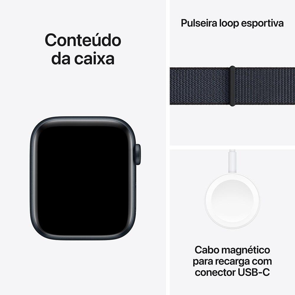 Apple Watch SE GPS • Caixa meia-noite de alumínio – 44 mm • Pulseira loop esportiva tinto - 7
