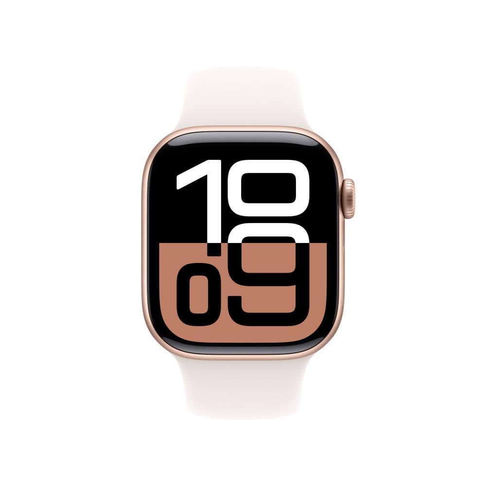 Apple Watch Series 10 GPS + Cellular • Caixa cor de ouro rosa de alumínio – 42 mm • Pulseira esportiva blush-clara – M/G - 2