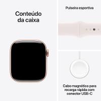 Apple Watch Series 10 GPS + Cellular • Caixa cor de ouro rosa de alumínio – 42 mm • Pulseira esportiva blush-clara – M/G - 9