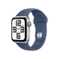 Apple Watch SE GPS + Cellular • Caixa prateada de alumínio – 40 mm • Pulseira esportiva denim – M/G - 1