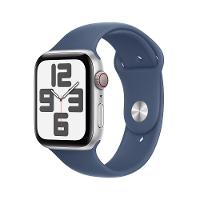 Apple Watch SE GPS + Cellular • Caixa prateada de alumínio – 44 mm • Pulseira esportiva denim – P/M - 1