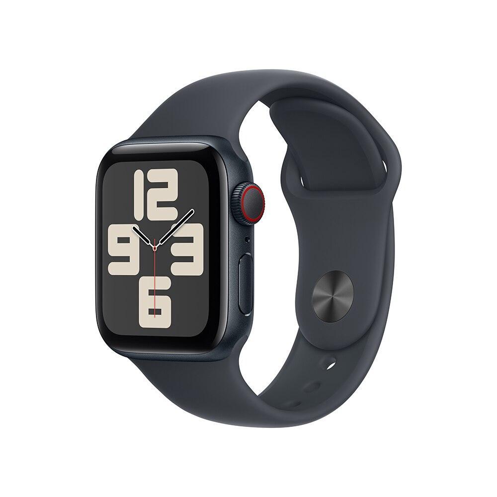 Apple Watch SE GPS + Cellular • Caixa meia-noite de alumínio – 40 mm • Pulseira esportiva meia-noite – P/M - 1