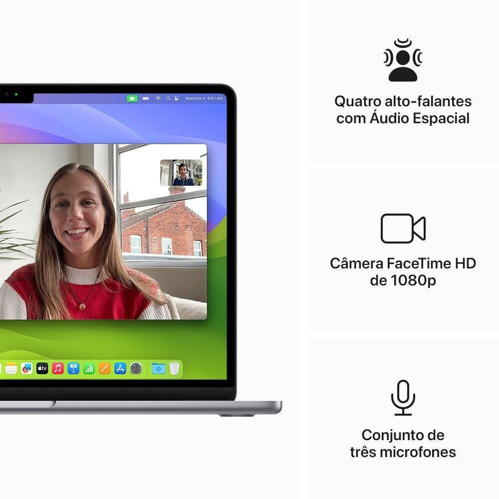 Apple MacBook Air 13", M3, CPU de 8 núcleos, GPU de 8 núcleos, 16GB RAM, 256GB SSD- Cinza-espacial - 6