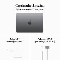 Apple MacBook Air 13", M3, CPU de 8 núcleos, GPU de 8 núcleos, 16GB RAM, 256GB SSD- Cinza-espacial - 9