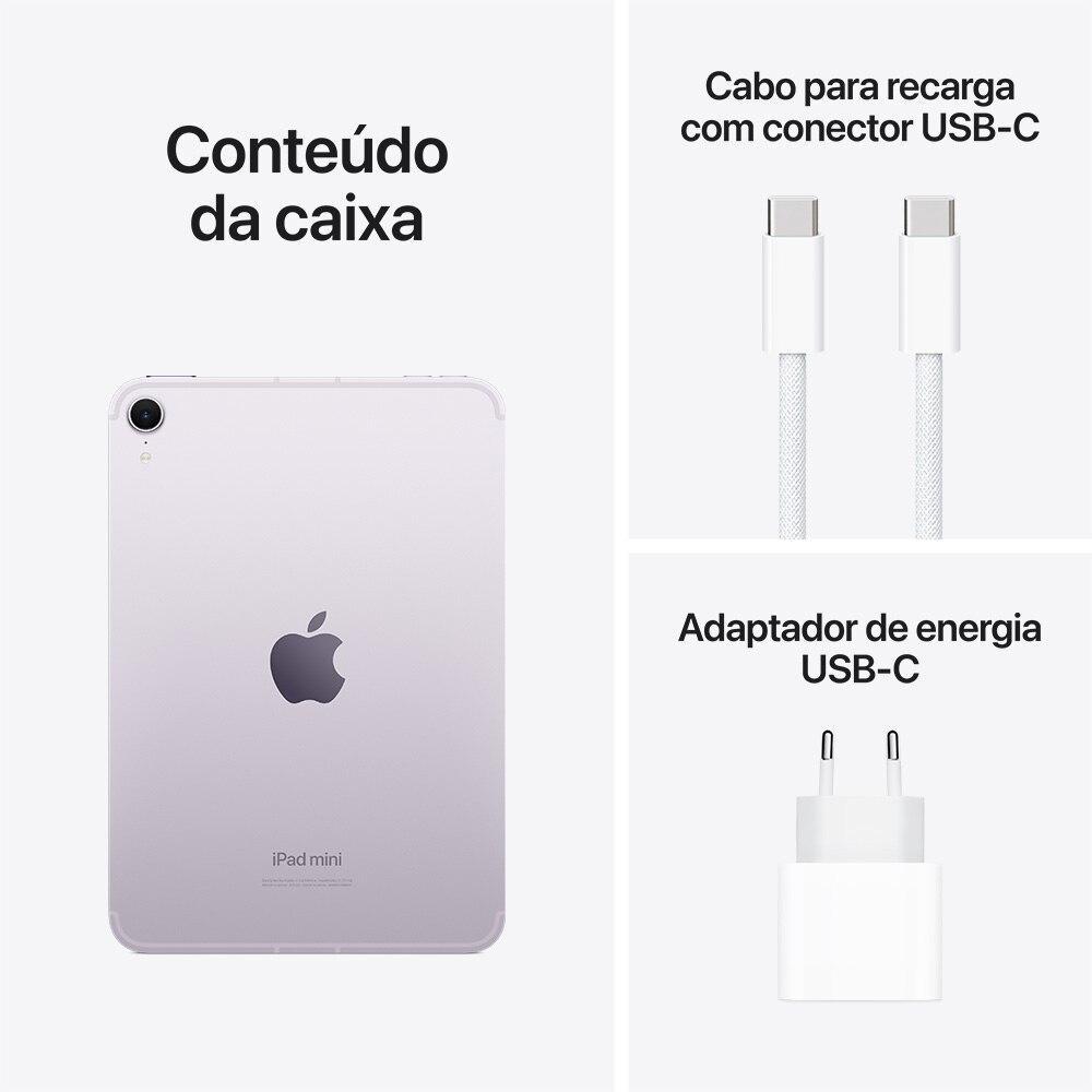 Apple iPad mini, A17 Pro, Wi‑Fi + Cellular 128 GB – Roxo - 10