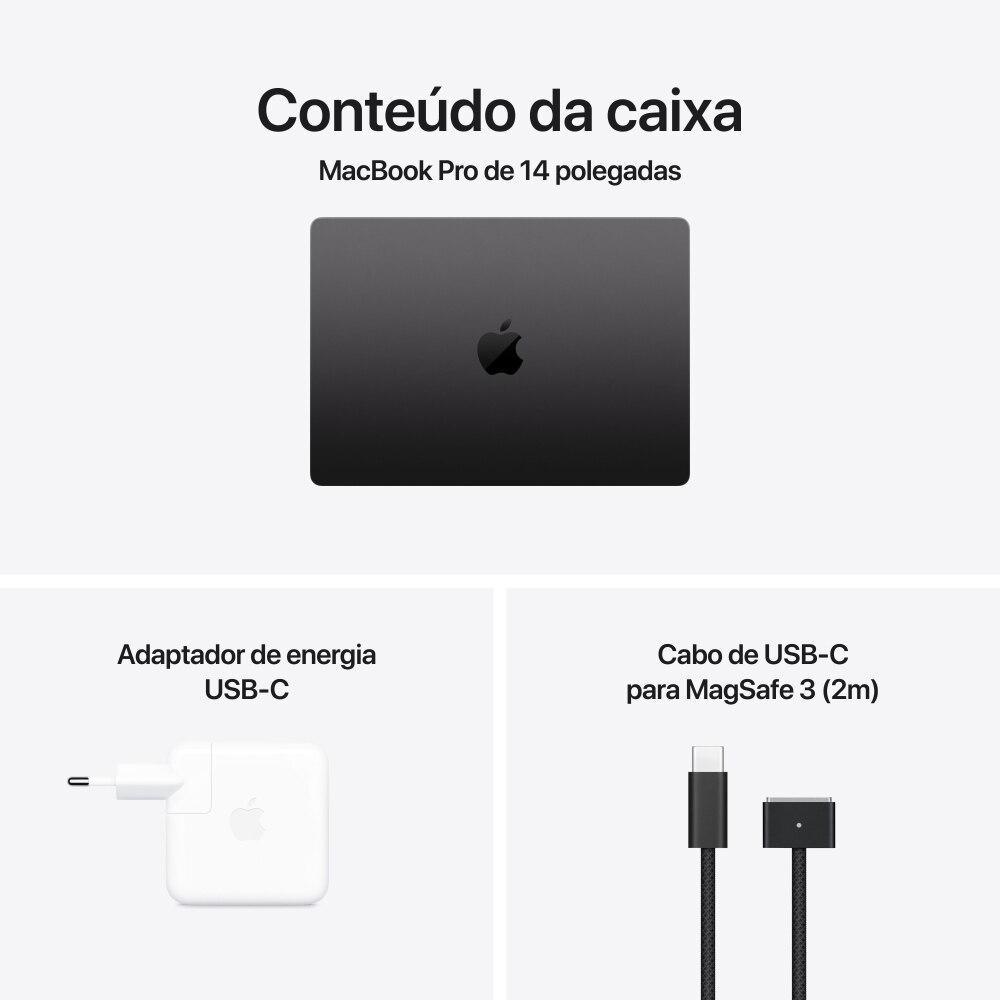 Apple MacBook Pro 14", M4 Pro, CPU de 12 núcleos, GPU de 16 núcleos, 24GB RAM, 512GB SSD - Preto-espacial - 8