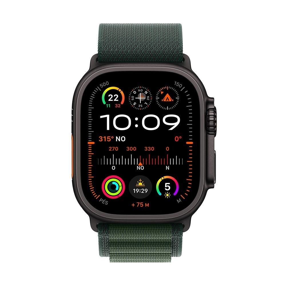 Apple Watch Ultra 2 GPS + Cellular • Caixa preta de titânio de 49 mm • Pulseira loop Alpina verde-escura – G - 2