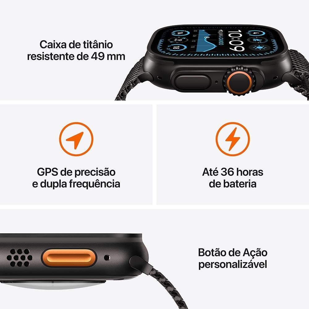 Apple Watch Ultra 2 GPS + Cellular • Caixa preta de titânio de 49 mm • Pulseira loop Alpina verde-escura – G - 3