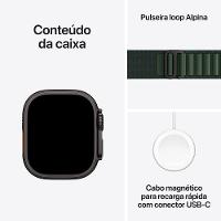 Apple Watch Ultra 2 GPS + Cellular • Caixa preta de titânio de 49 mm • Pulseira loop Alpina verde-escura – G - 9