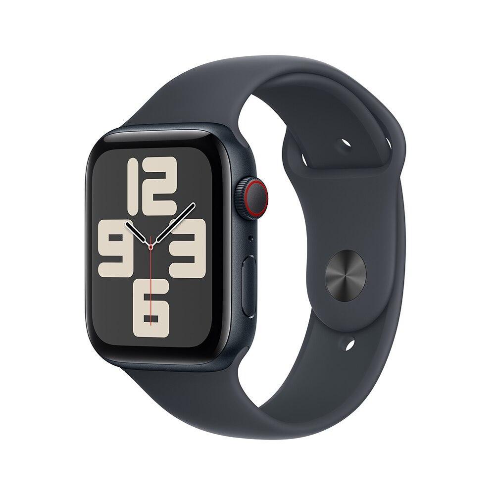 Apple Watch SE GPS + Cellular • Caixa meia-noite de alumínio – 44 mm • Pulseira esportiva meia-noite – M/G - 1