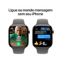 Apple Watch Series 10 GPS + Cellular • Caixa natural de titânio – 46 mm • Pulseira esportiva cinza-pedra – P/M - 7