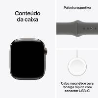 Apple Watch Series 10 GPS + Cellular • Caixa natural de titânio – 46 mm • Pulseira esportiva cinza-pedra – P/M - 9