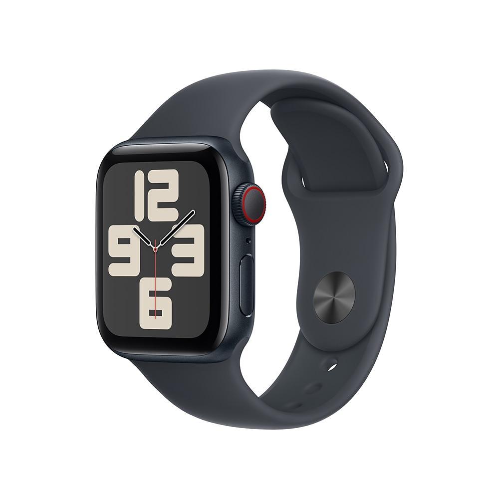 Apple Watch SE GPS + Cellular • Caixa meia-noite de alumínio – 40 mm • Pulseira esportiva meia-noite – M/G - 1