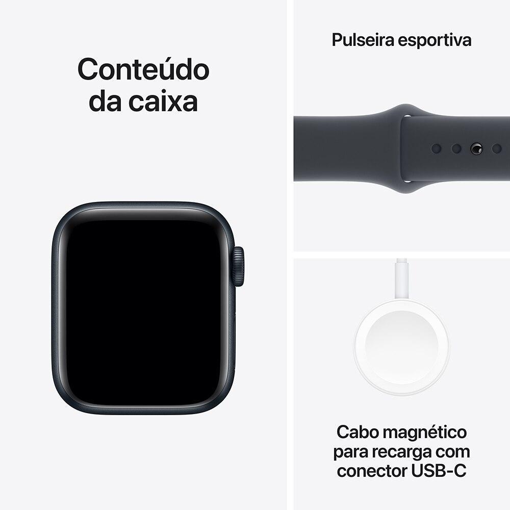 Apple Watch SE GPS + Cellular • Caixa meia-noite de alumínio – 40 mm • Pulseira esportiva meia-noite – M/G - 7
