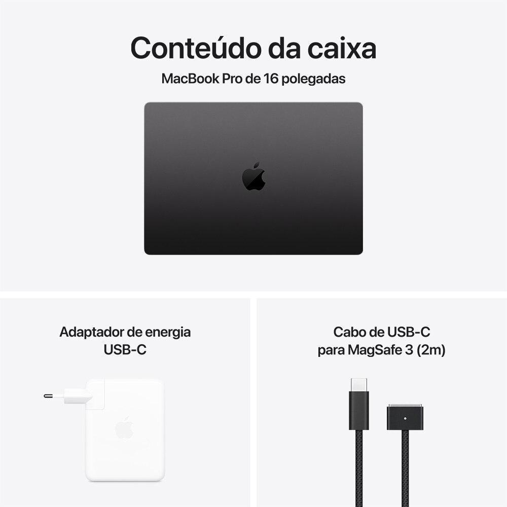 Apple MacBook Pro 16", M4 Pro, CPU de 14 núcleos, GPU de 20 núcleos, 24GB RAM, 512GB SSD - Preto-espacial - 8