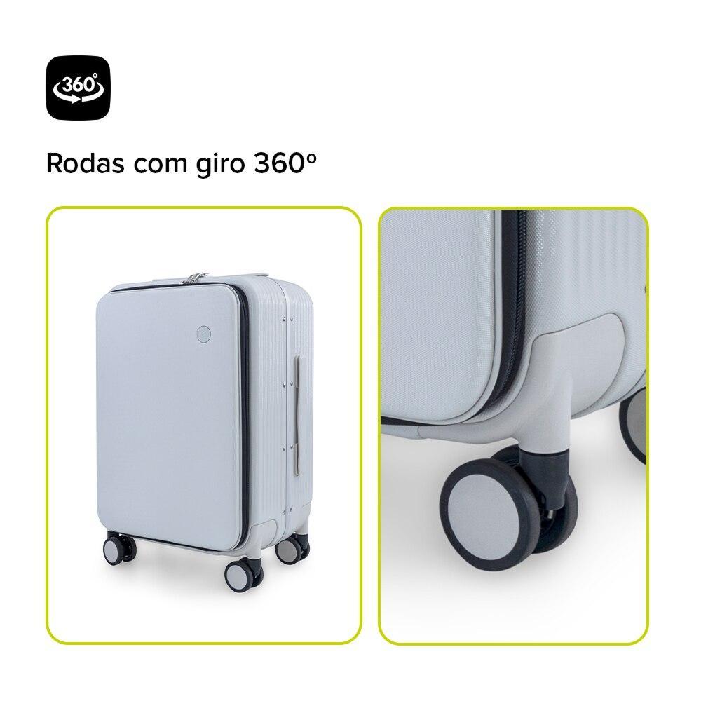 Mala de Bordo com localizador e compartimento para MacBook e iPad, Originais iPlace, Off White - 4