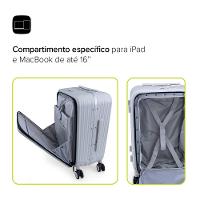 Mala de Bordo com localizador e compartimento para MacBook e iPad, Originais iPlace, Off White - 6