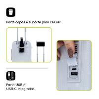 Mala de Bordo com localizador e compartimento para MacBook e iPad, Originais iPlace, Off White - 7