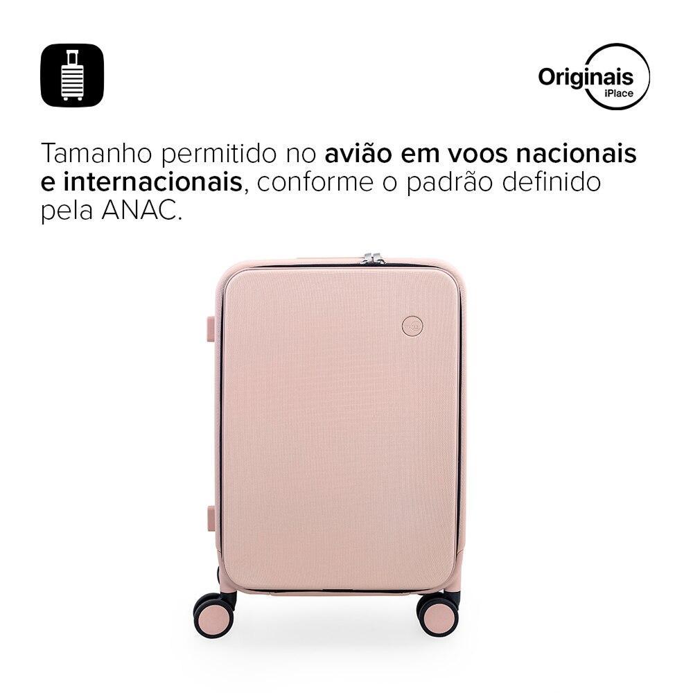 Mala de Bordo com localizador e compartimento para MacBook e iPad, Originais iPlace, Rosa - 3