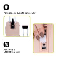 Mala de Bordo com localizador e compartimento para MacBook e iPad, Originais iPlace, Rosa - 7
