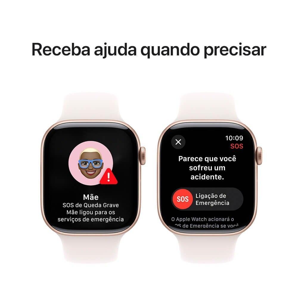 Apple Watch Series 10 GPS + Cellular • Caixa cor de ouro rosa de alumínio – 46 mm • Pulseira esportiva blush-clara – P/M - 6