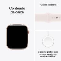 Apple Watch Series 10 GPS + Cellular • Caixa cor de ouro rosa de alumínio – 46 mm • Pulseira esportiva blush-clara – P/M - 9
