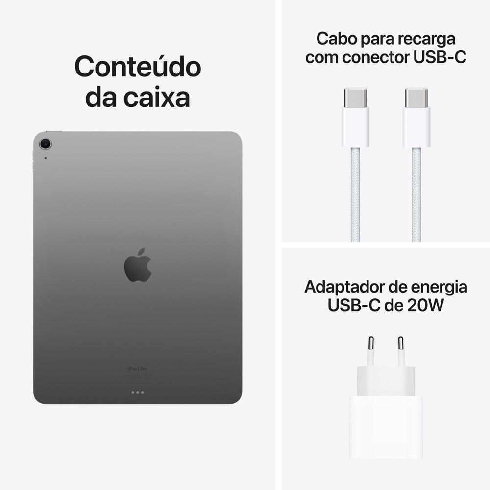 iPad Air 13" M2, 6ª geração, Wi-Fi + Cellular, 1TB - Cinza-espacial - 10