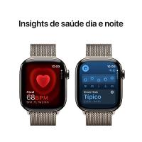Apple Watch Series 10 GPS + Cellular • Caixa natural de titânio – 42 mm • Pulseira natural estilo milanês - 5