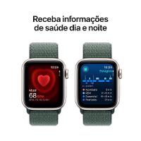 Apple Watch SE GPS + Cellular • Caixa estelar de alumínio – 40 mm • Pulseira loop esportiva verde-lago - 5