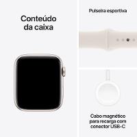 Apple Watch SE GPS + Cellular • Caixa estelar de alumínio – 44 mm • Pulseira esportiva estelar – M/G - 7