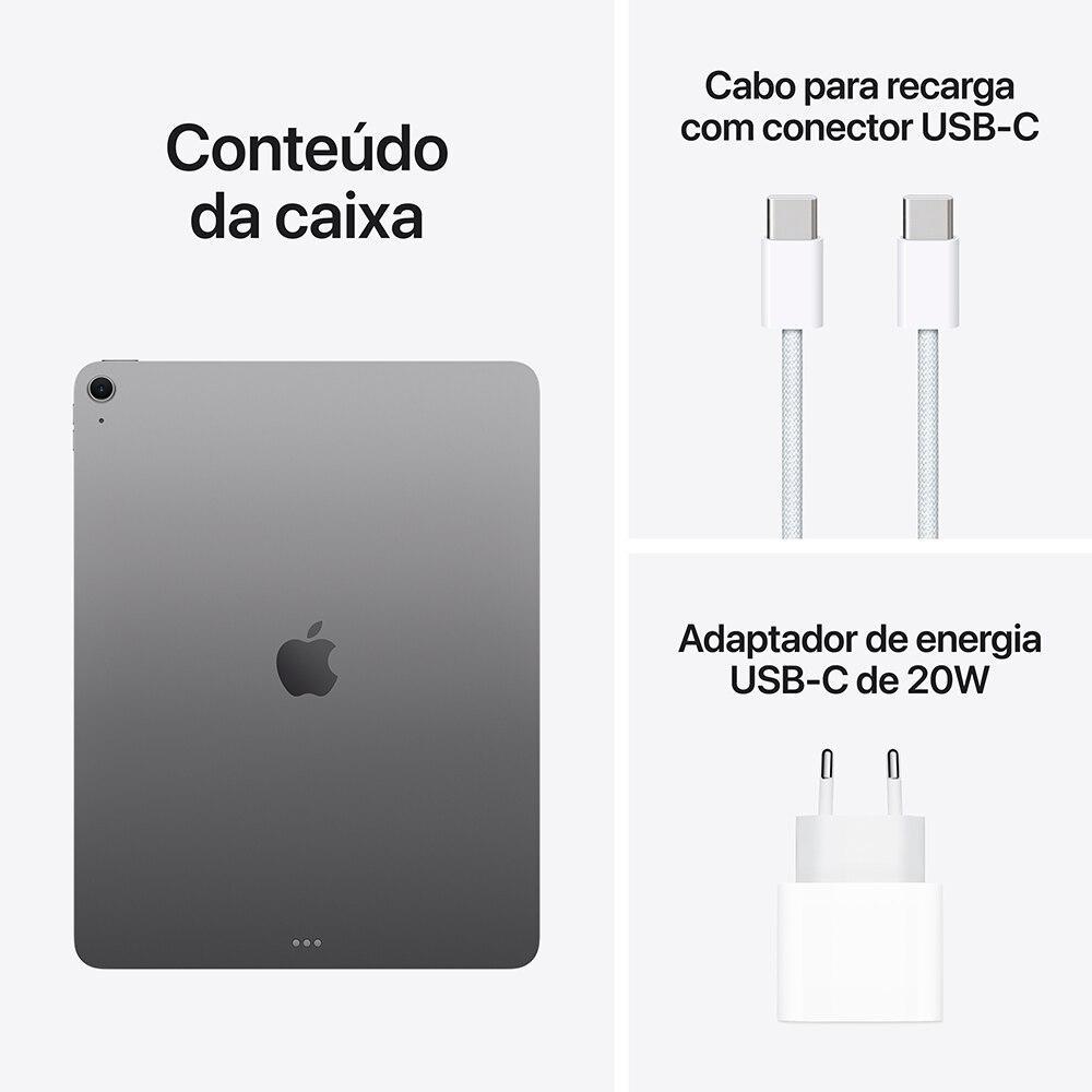 Apple iPad Air 13" M3, 7ª geração, Wi-Fi, 128GB - Cinza-espacial - 10