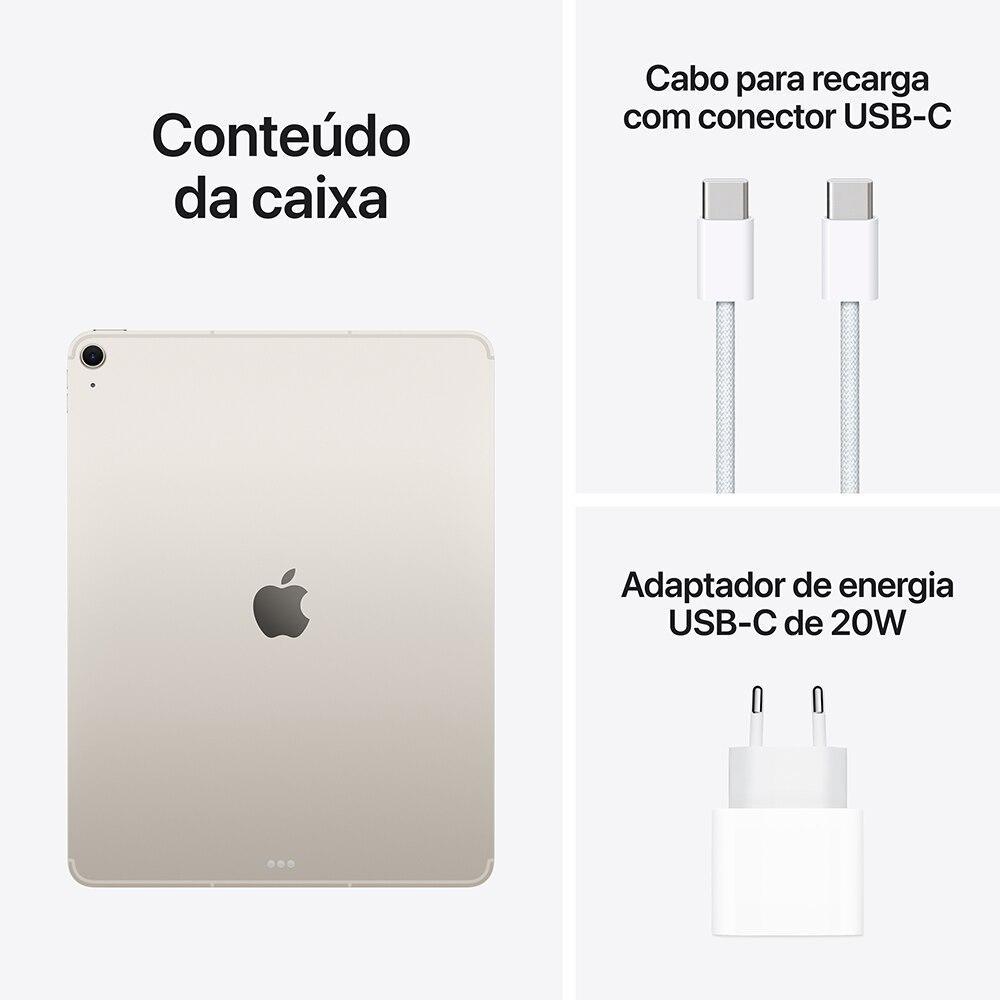 Apple iPad Air 13" M3, 7ª geração, Wi-Fi + Cellular, 128GB - Estelar - 10
