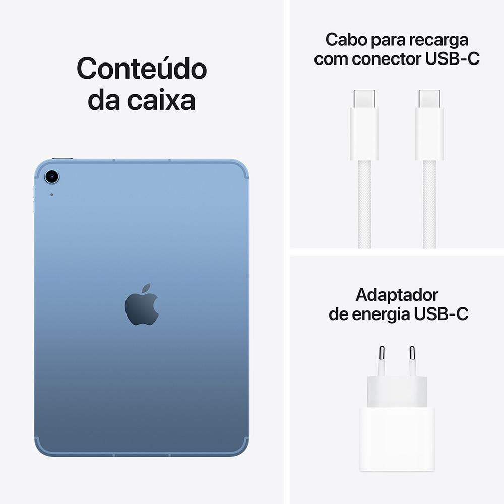 Apple iPad 11ª geração, chip A16, Wi-Fi + Cellular 256GB - Azul - 8