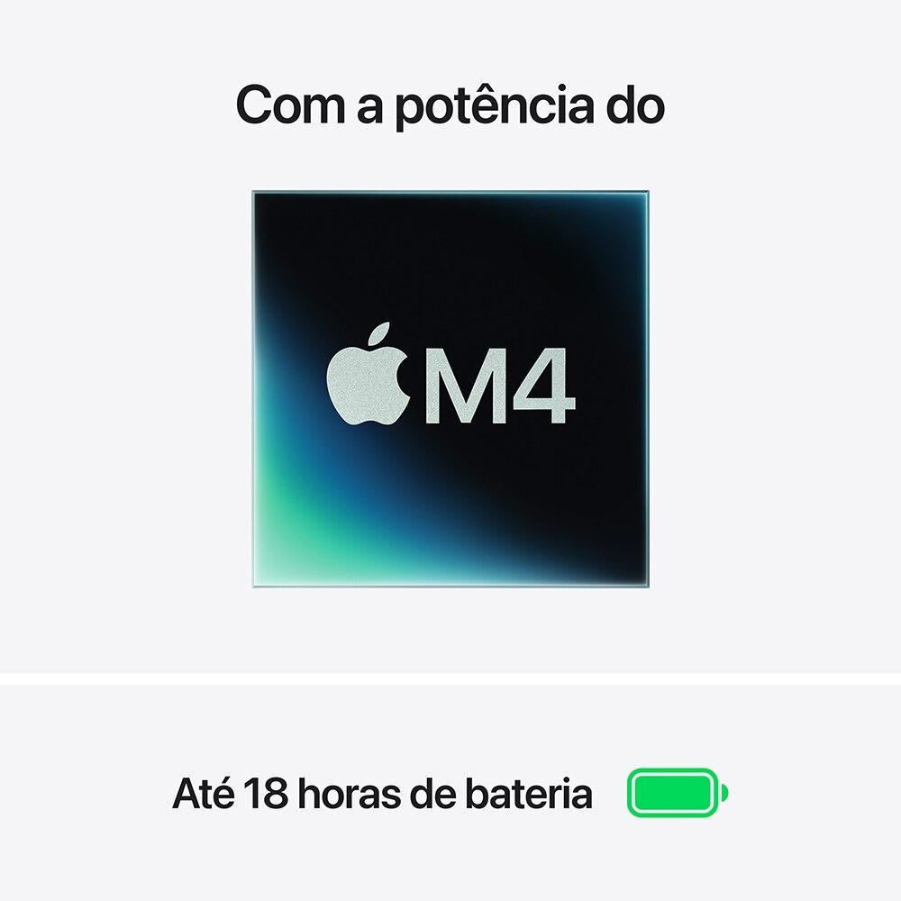 Apple Macbook Air 13", M4, com CPU de 10 núcleos, GPU de 10 núcleos, 16GB RAM, 512GB SSD - Meia-noite - 4
