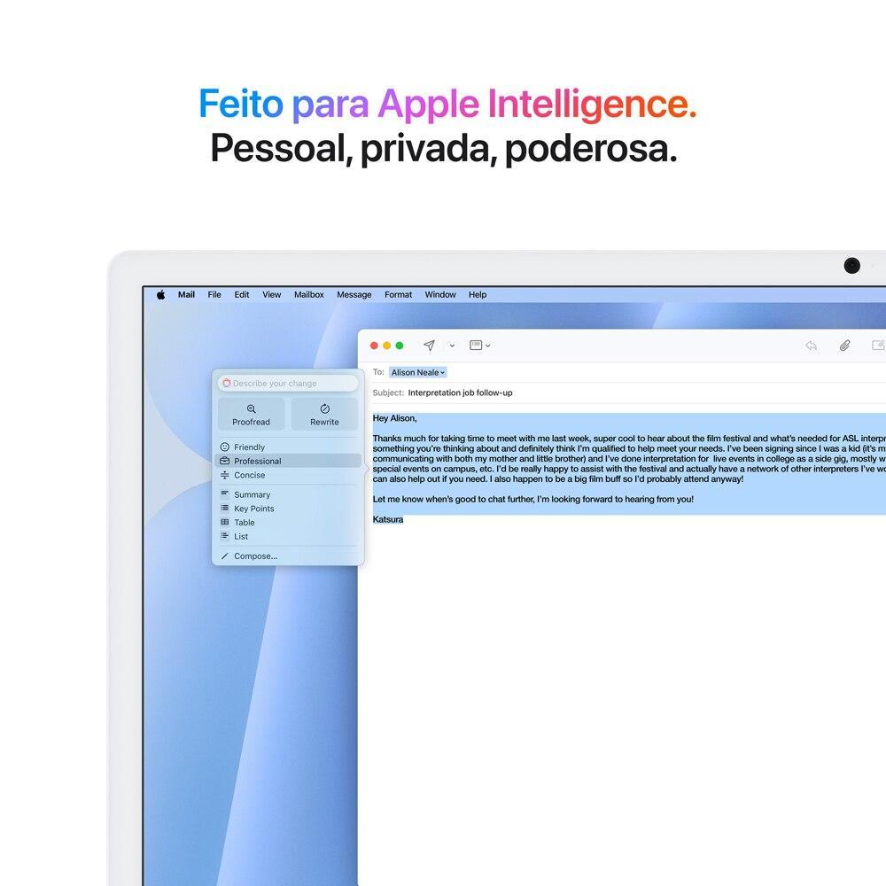 iMac 24", M4, CPU 10 núcleos e GPU 10 núcleos, Memória Unificada 16GB, 256GB SSD - Azul - 5