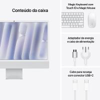 iMac 24", M4, CPU  10 núcleos e GPU 10 núcleos, Memória Unificada 16GB, 512GB SSD - Prateado - 9
