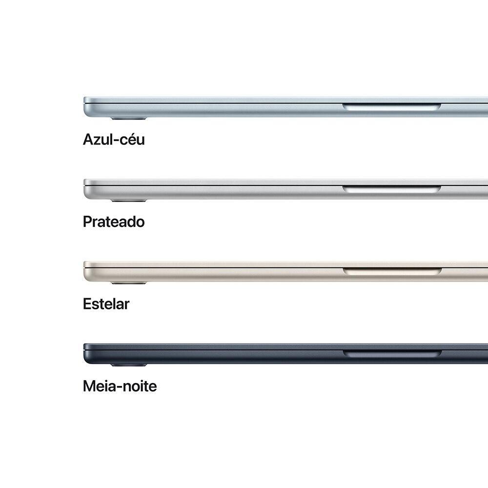 Apple Macbook Air 15", M4,  com CPU de 10 núcleos, GPU de 10 núcleos, 16GB RAM, 256GB SSD - Prata - 3