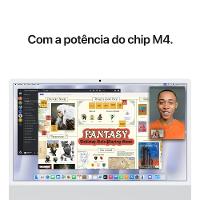 iMac 24", M4, CPU 10 núcleos e GPU 10 núcleos, Memória Unificada 16GB, 256GB SSD - Prateado - 6