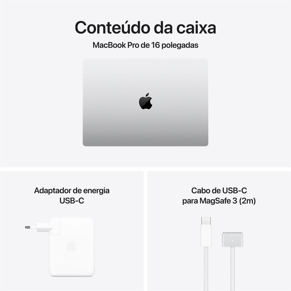 Apple MacBook Pro 16", M4 Pro, CPU de 14 núcleos, GPU de 20 núcleos, 24GB RAM, 512GB SSD - Prateado - 8