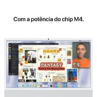 iMac 24", M4, CPU 10 núcleos e GPU 10 núcleos, Memória Unificada 16GB, 256GB SSD - Prateado - 6