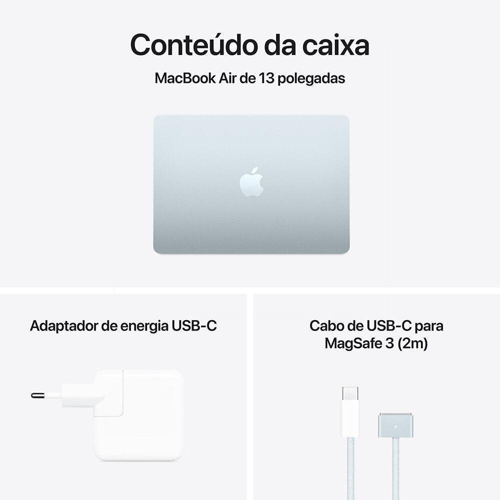 Apple Macbook Air 13", M4, com CPU de 10 núcleos, GPU de 10 núcleos, 24GB RAM, 512GB SSD - Azul - 9
