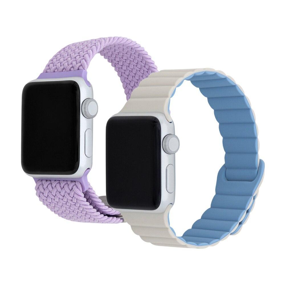 Kit Pulseira Double para Apple Watch 38/40/41 MM Lilás e Bege - 1