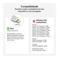 Cabo Lightning para USB-A, 1,2M Originais iPlace, Branco - 6
